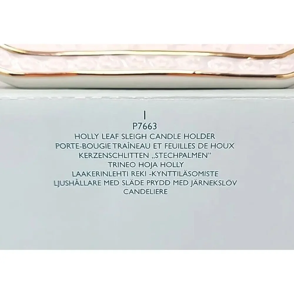 PartyLite‎ Holly Leaf Sleigh Candle Holder With Box P8C/P7663